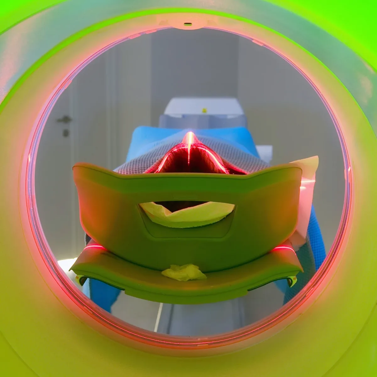 Person about to have a body scan